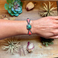 MJ Turquoise & Red Spiny Oyster Sterling Silver Cuff