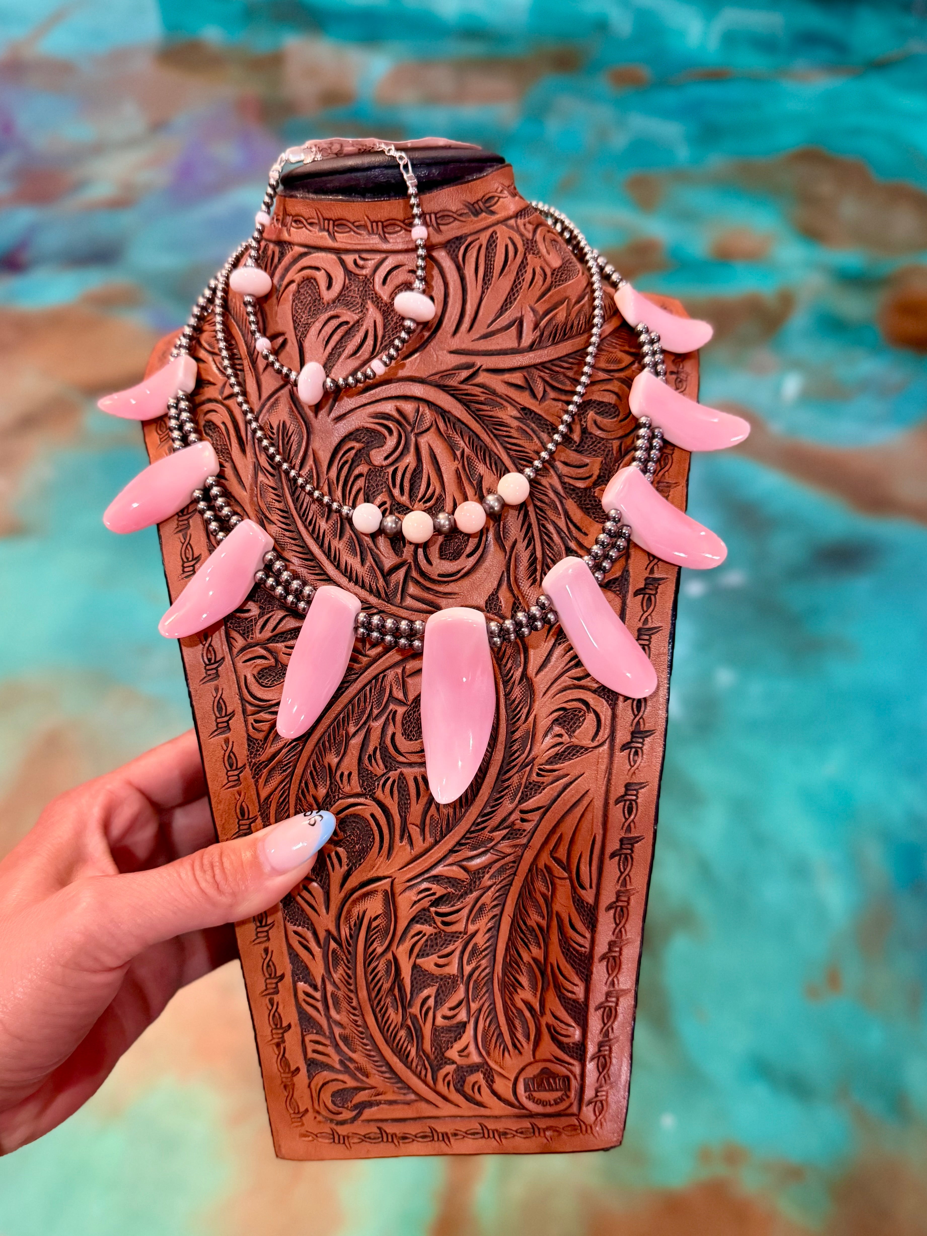 Jaci Set Pink Conch & Sterling Silver