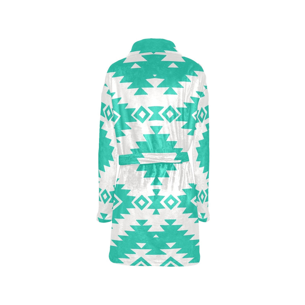 Turquoise Aztec Women's Western Bath Robe