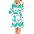 Turquoise Aztec Women's Western Bath Robe