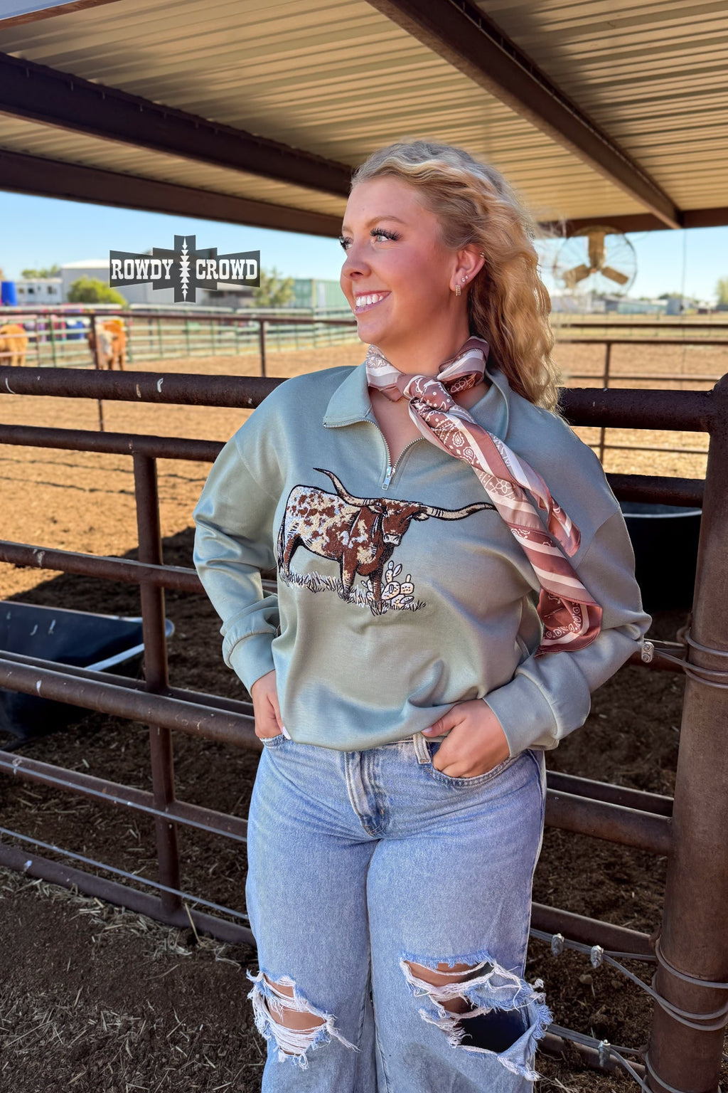 BLUE Lomita Longhorn Pullover