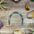 Sterling Silver & Larimar Bracelet  – 6 mm Beads