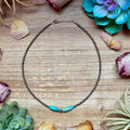 15-Inch Sterling Silver Pearl & Blue Turquoise Torpedo Choker