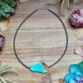 16” Flat Turquoise Necklace – Sterling Silver