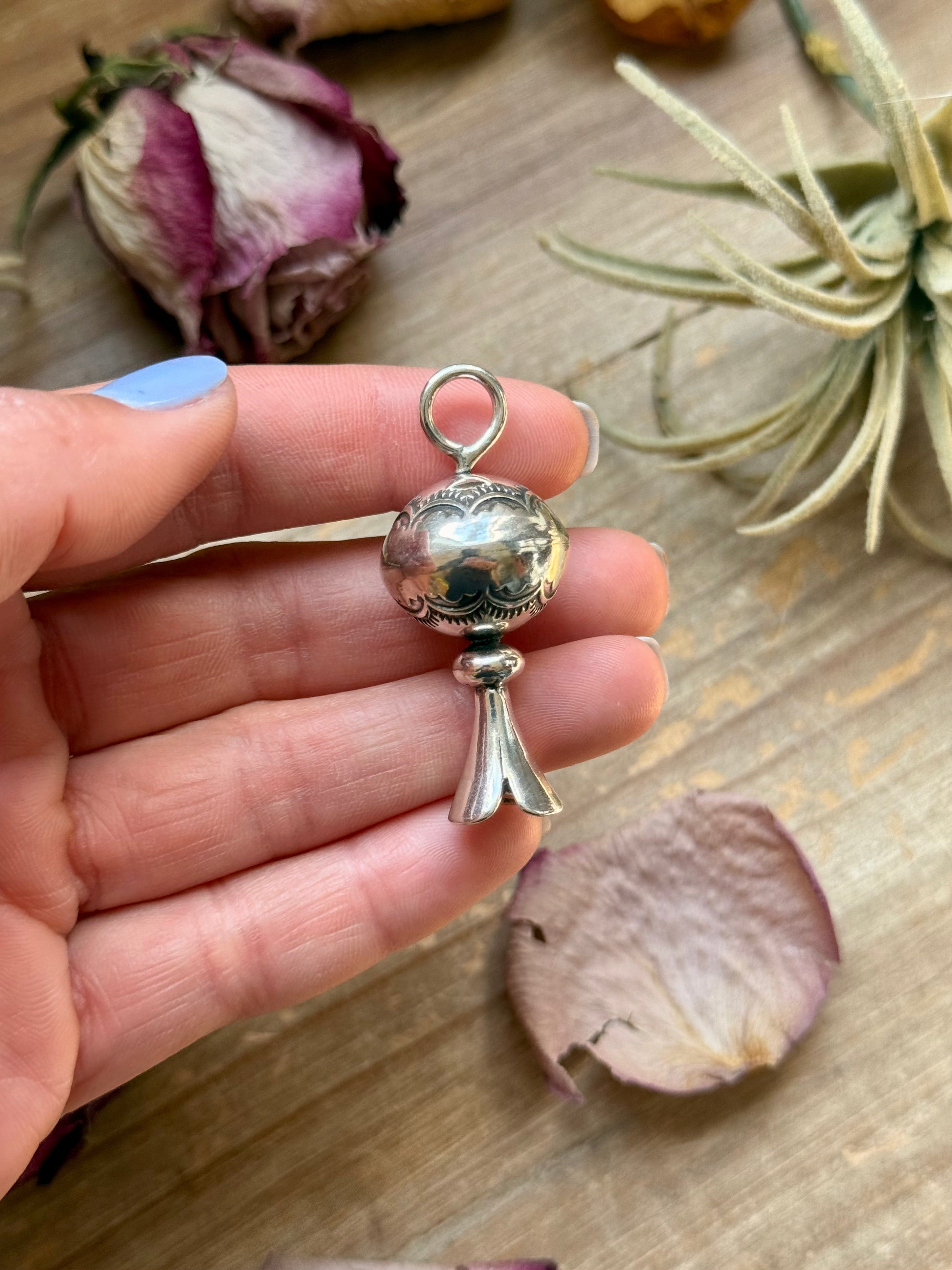 Sterling Silver Fancy Sun Ray Blossom Pendant – Hand Milled by Jason Ogg