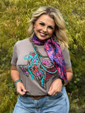 Lauren's Floral Texas on Pebble Tee
