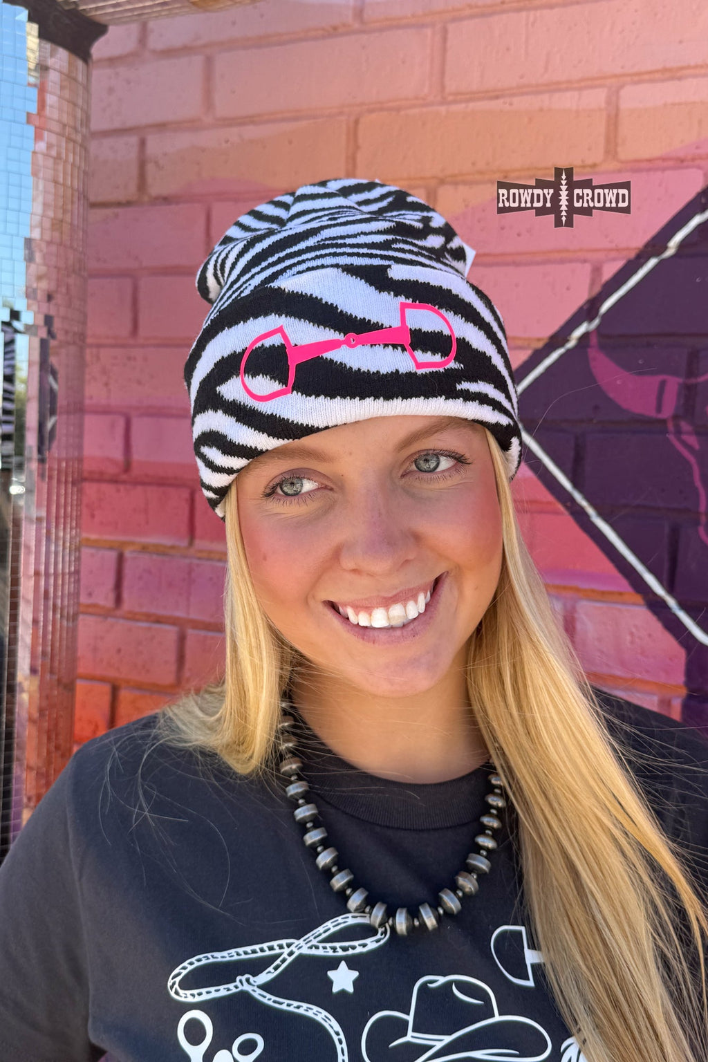 WHITE Zebra Bit Beanie
