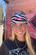 WHITE Zebra Bit Beanie