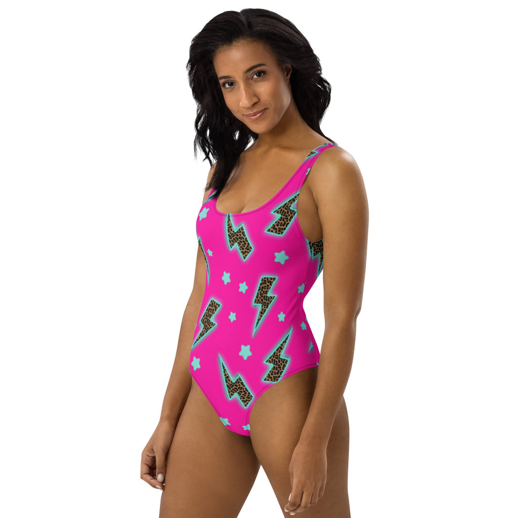 Baha Ranch Yeehaw Leopard Lightning One-Piece Swimsuit