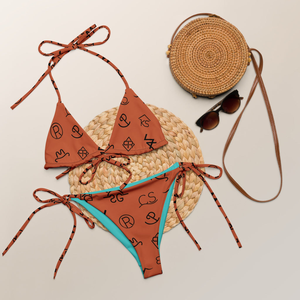 Baha Ranch Yeehaw Brown Cattle Brand String Bikini