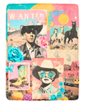 Pop Western Collage Throw Blanket Ultra-Soft Micro Fleece Blanket 60" x 80" Made in America
