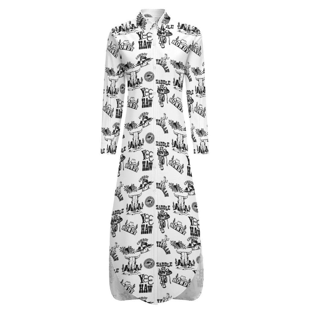 Baha Ranch Cowboy Print Western Duster Dress