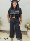 Lucky and Blessed Black Cattle Brand Embroidered Snap Button Western Shirt