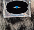 Zuni Sterling Silver & Dark Blue Opal Heart Ring