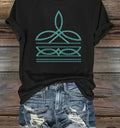 Turquoise and Black Western Tee