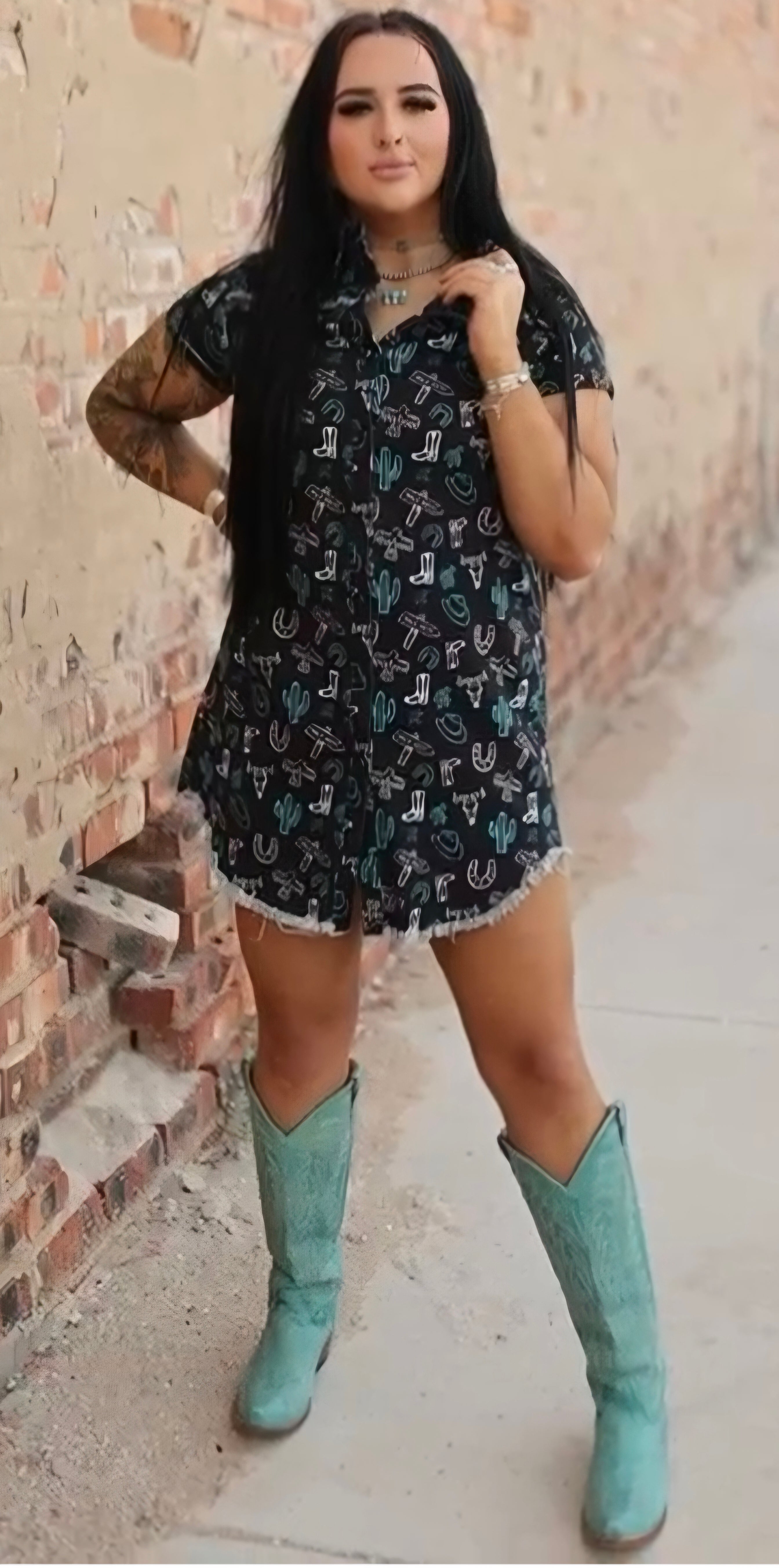 Lucky and Blessed Pearl Snap Shirt Dress