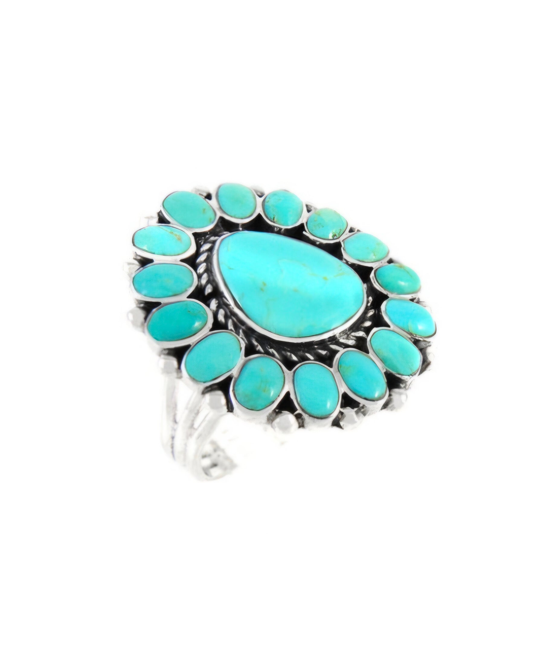 Real Turquoise Sterling Silver Ring size 8
