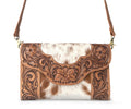 MYRA Vinebloom Carve Handtooled Bag in Sienna Frost
