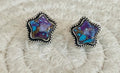 Sizzling Handmade Star Sterling Silver & Purple Mojave Post Earrings