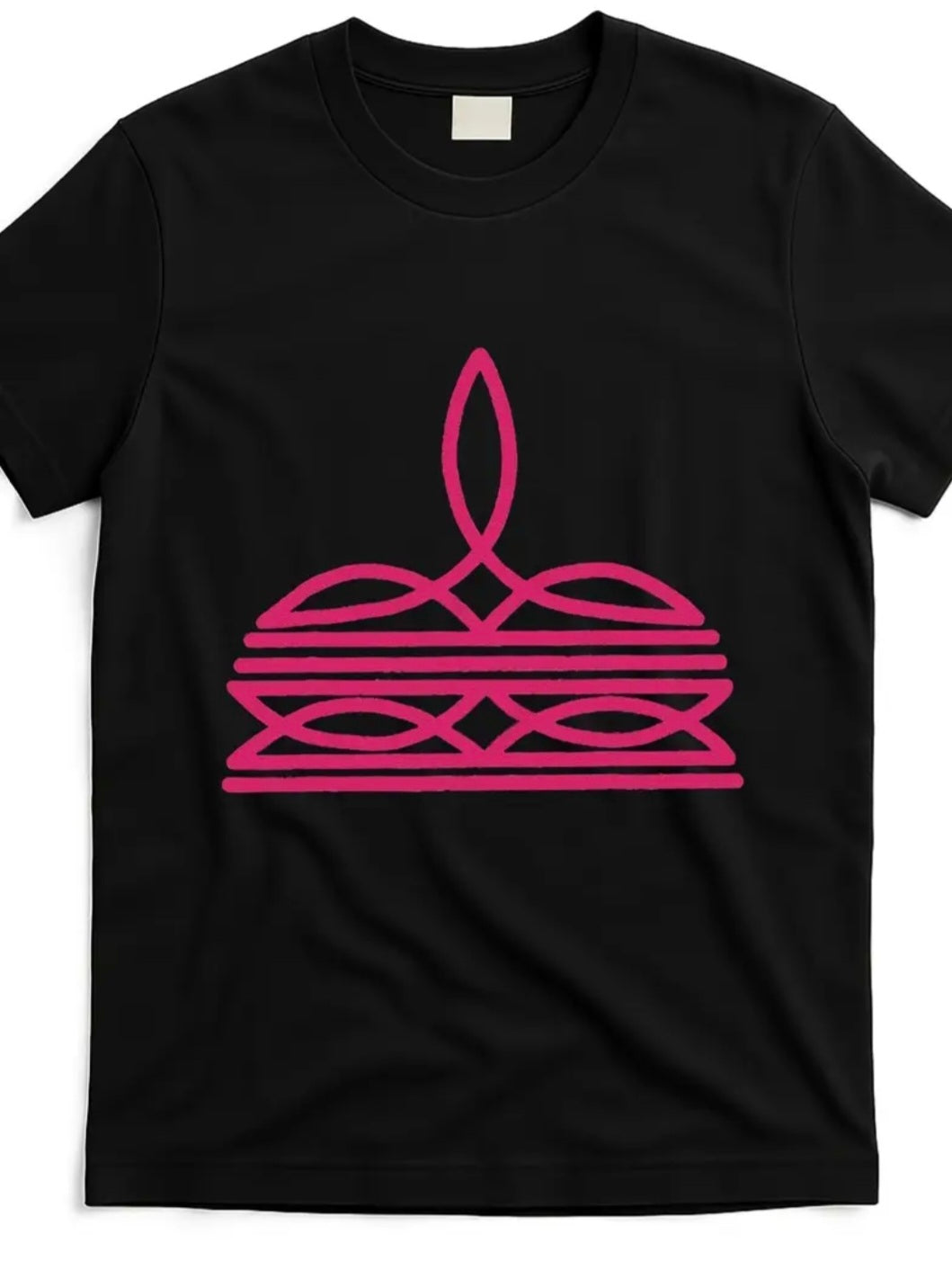 Black and Pink Western Tee