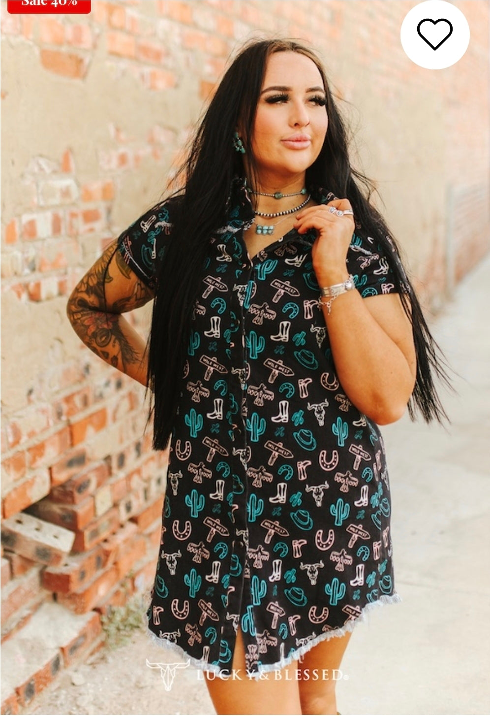 Lucky and Blessed Pearl Snap Shirt Dress