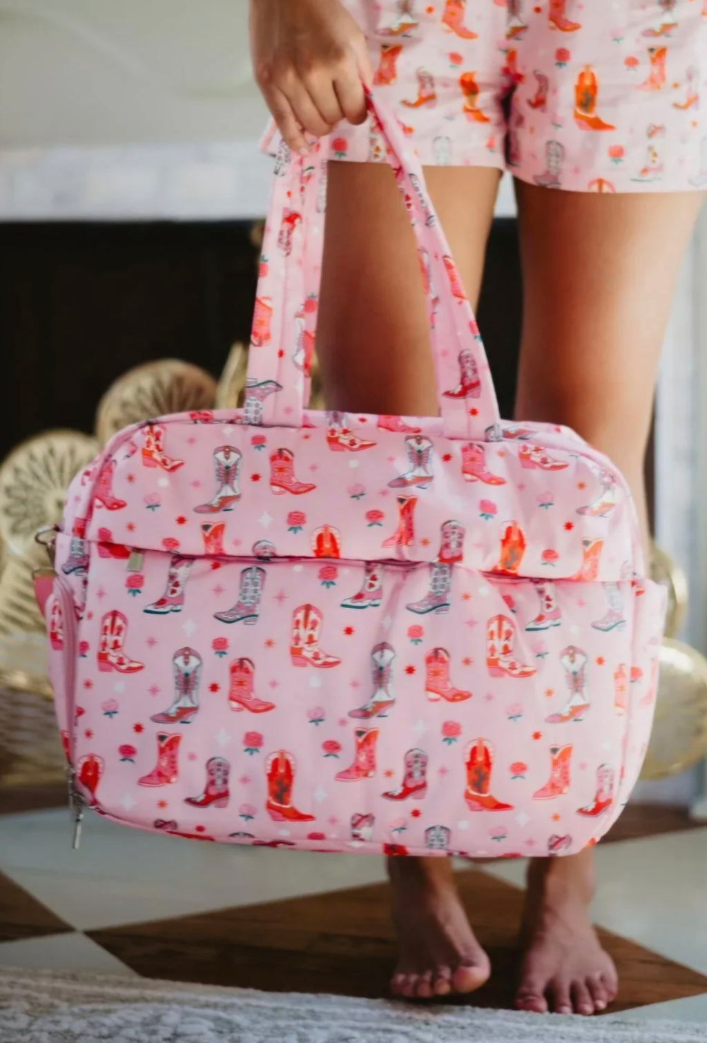 Katydid Boots and Roses Weekender bag