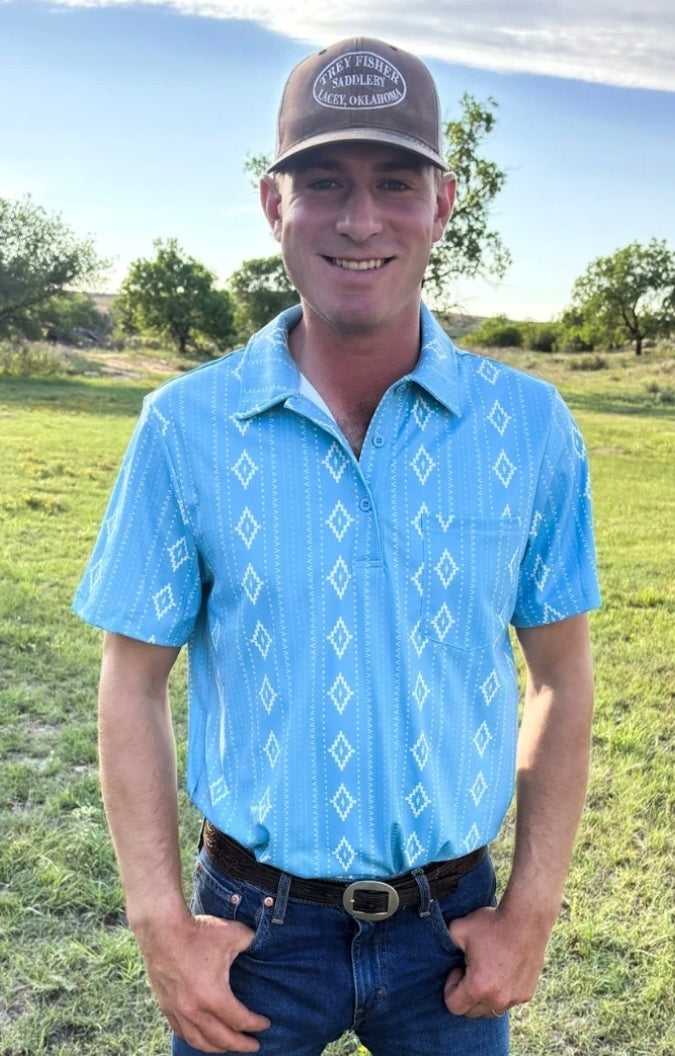 Sterling Kreek Dusty Blues Mens Polo