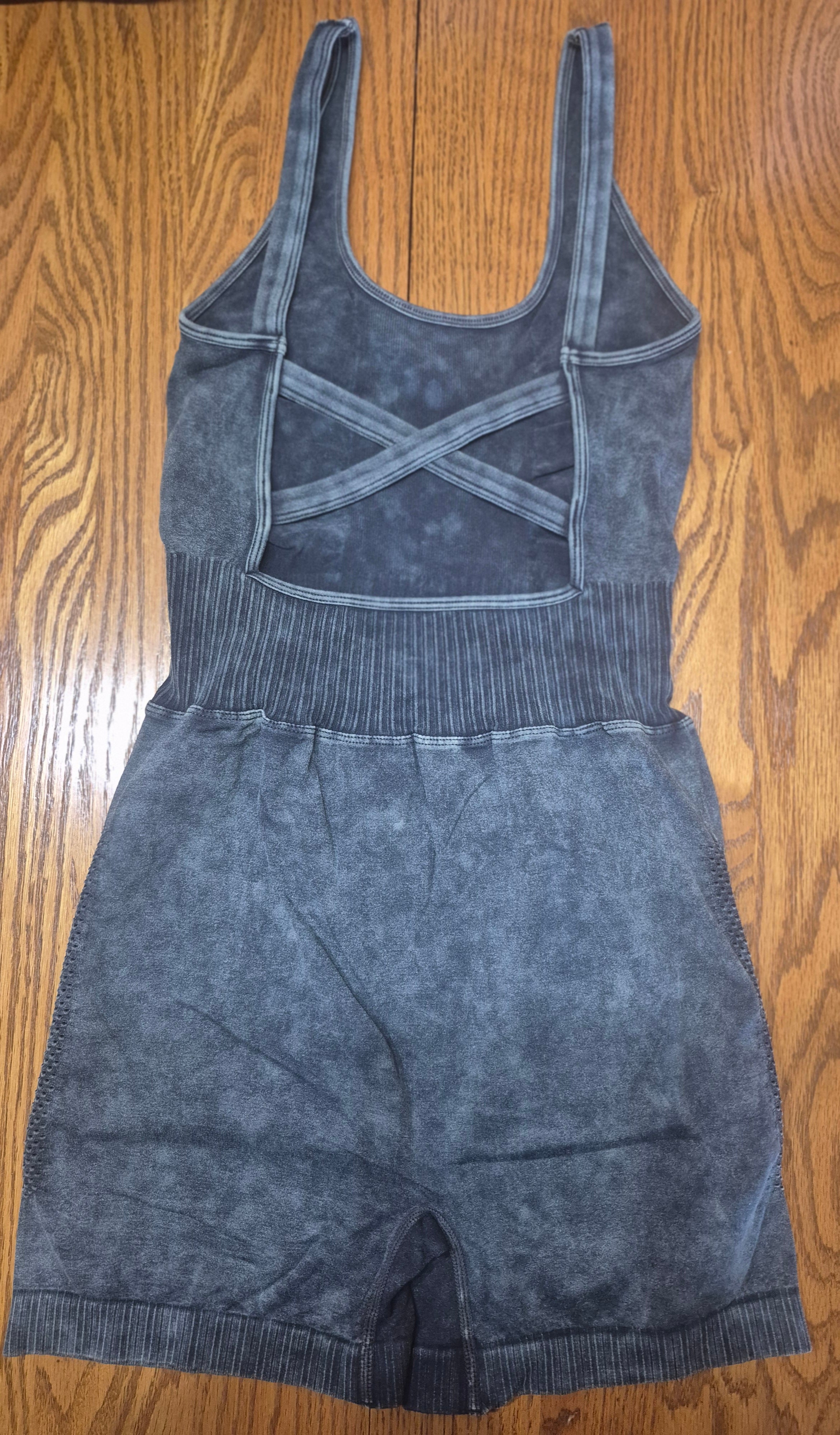 Zenana Acid Wash Romper