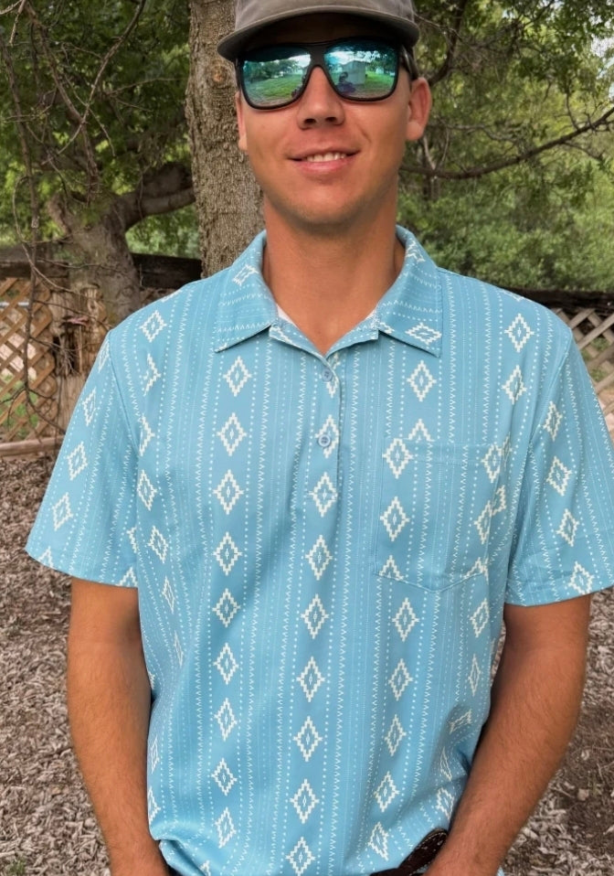 Sterling Kreek Dusty Blues Mens Polo