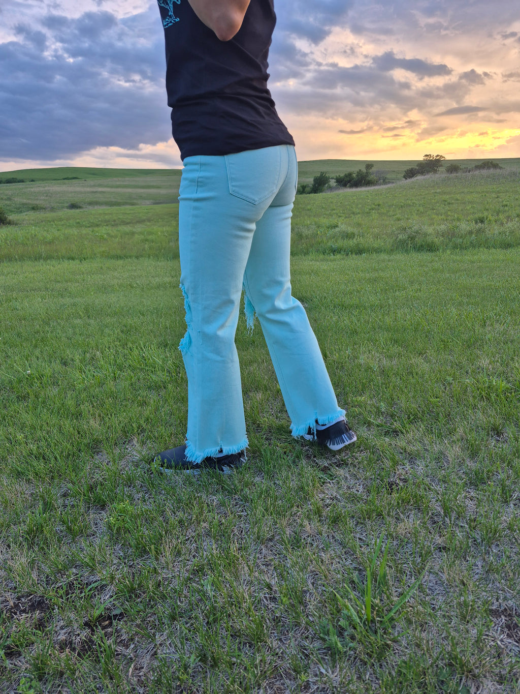 Risen High Rise Mint Jeans