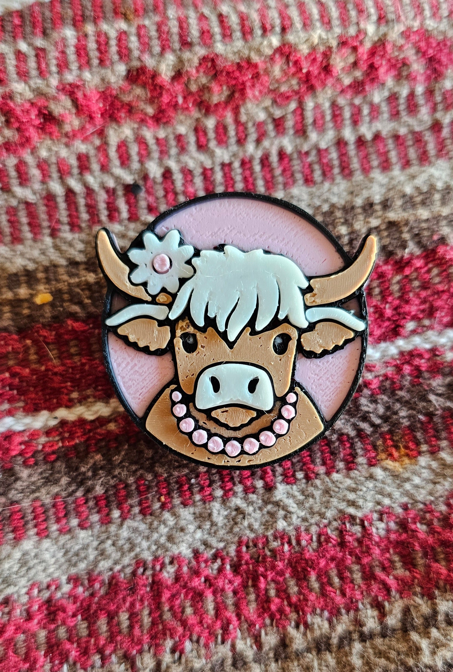 3d Western Cowgirl Cowboy Highland Cow Theme - Necklace, Purse Charm, Earrings, Keychain, Magnet