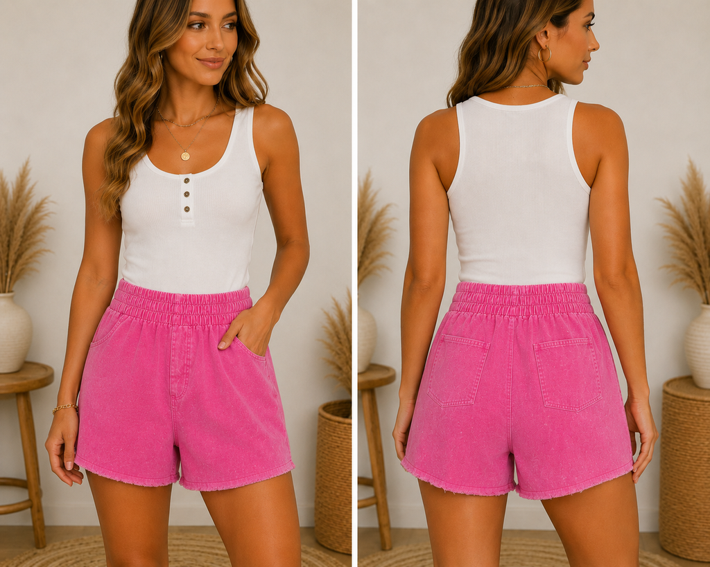 NEW IN Acid Wash Tummy Control Shorts