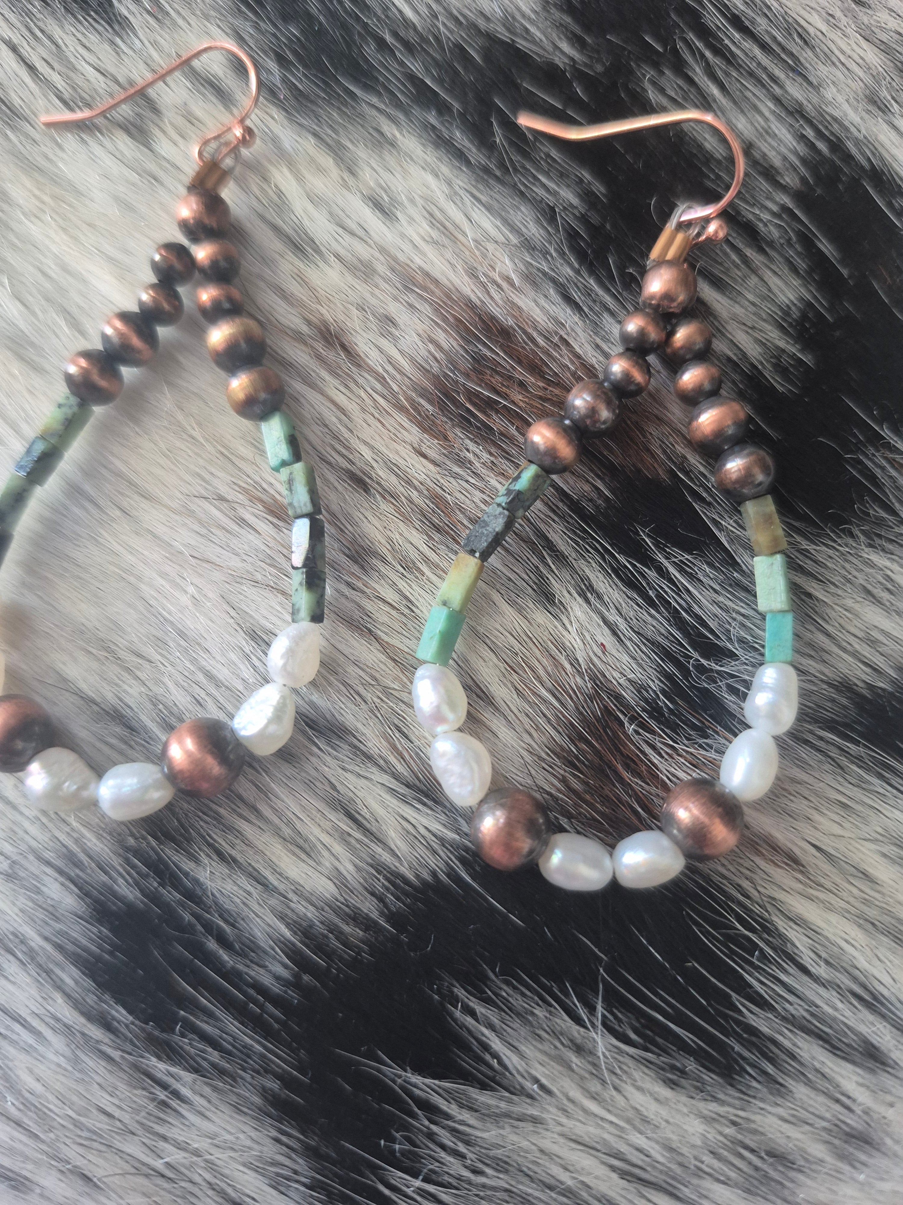 Copper and Turquoise Earrings
