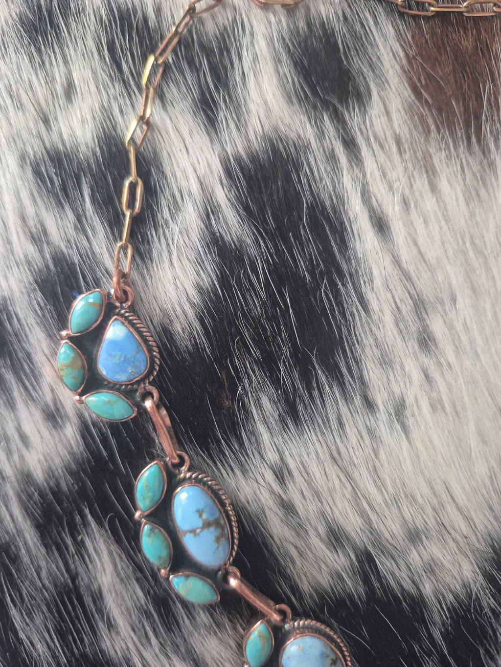 Turquoise and Copper Lariat necklace