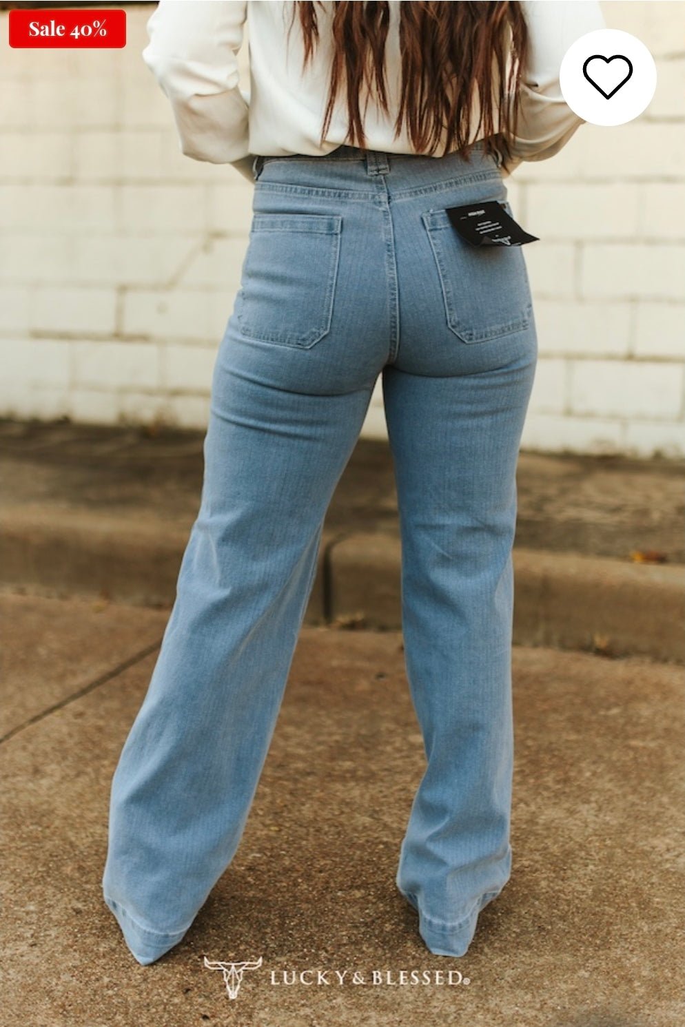 Lucky and Blessed Light wash High Rise Pin Stripe Jeans