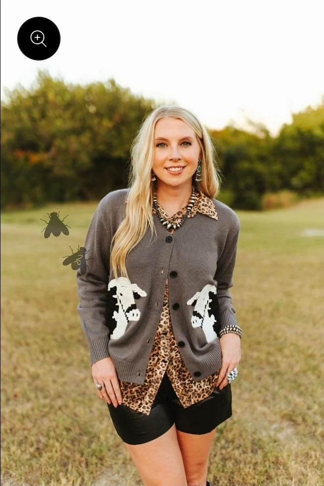 2 Fly Co  Black Baldy Cattle Cardi