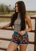 Sterling Kreek Patched Up Shorts Leopard