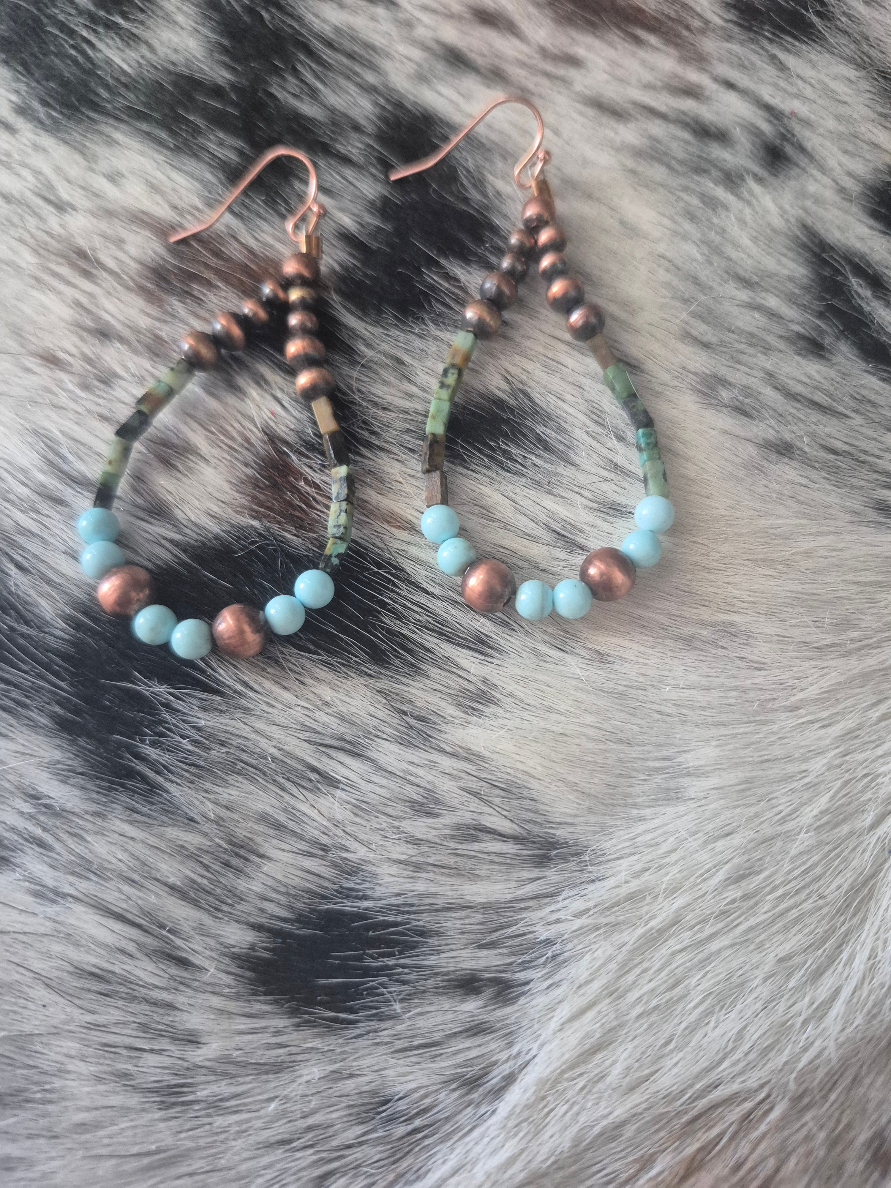 Copper Turquoise Earrings