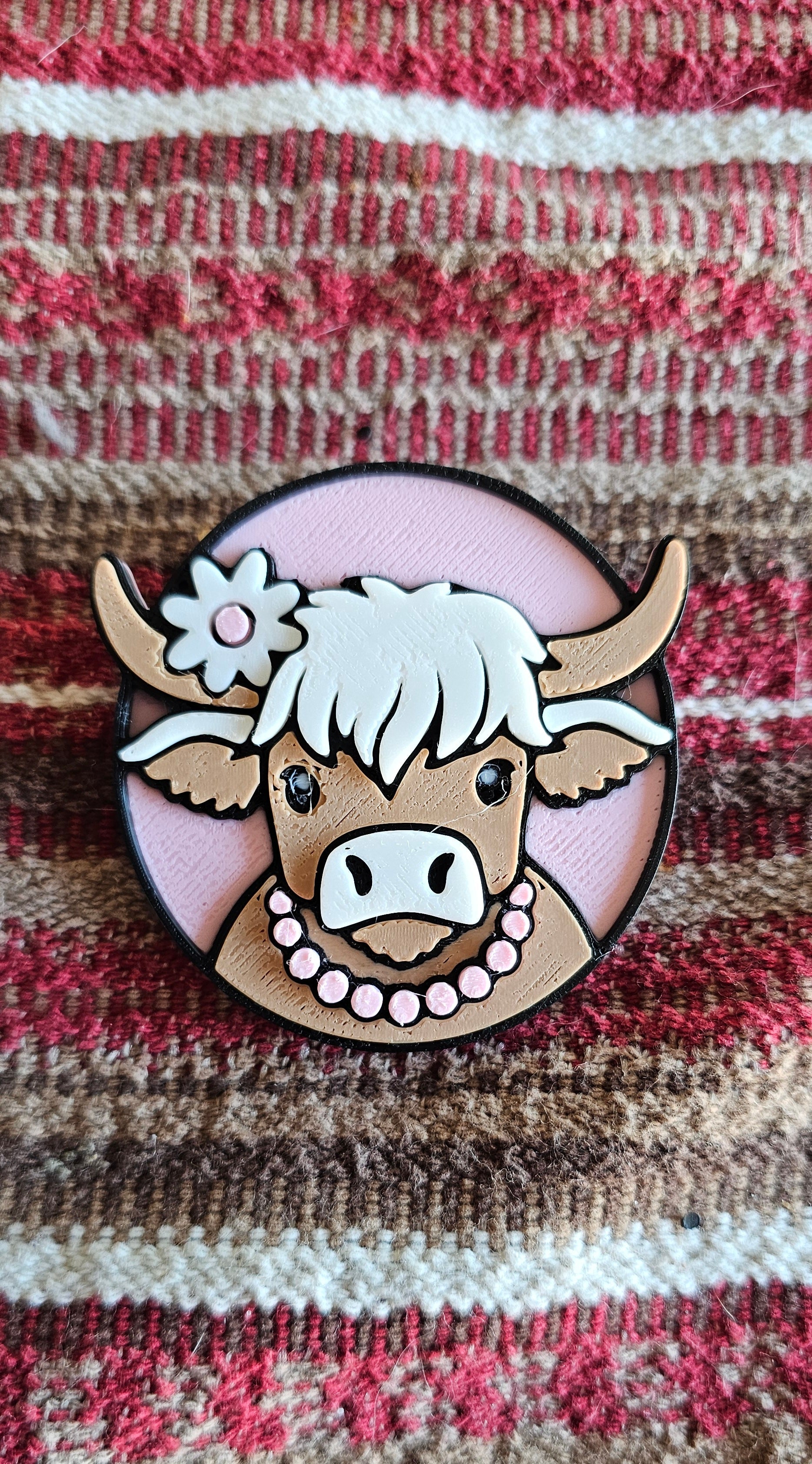 3d Western Cowgirl Cowboy Highland Cow Theme - Necklace, Purse Charm, Earrings, Keychain, Magnet