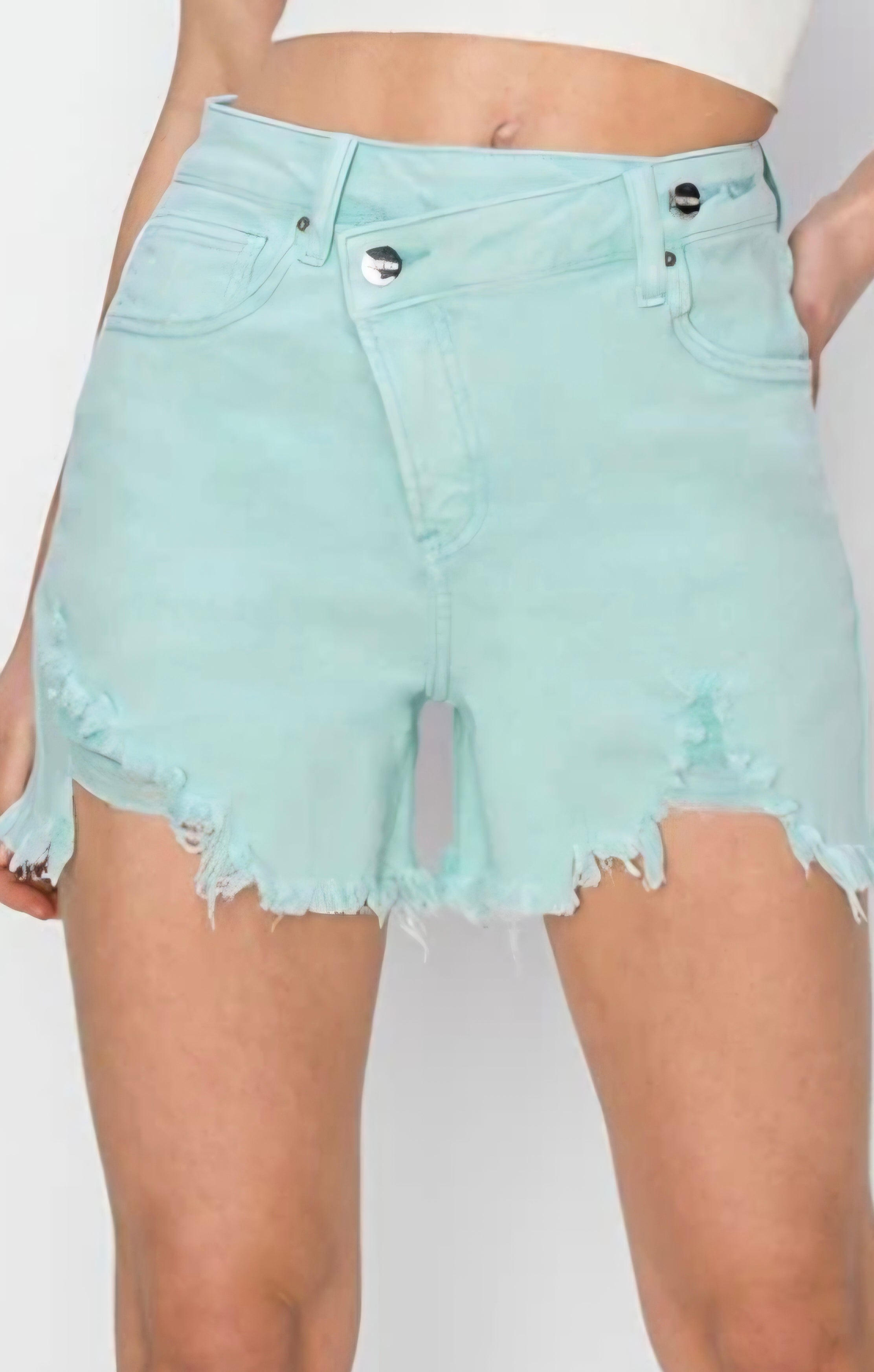 Risen High Rise Cross Over Shorts in Mint