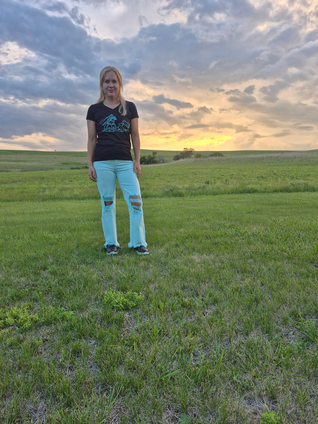 Risen High Rise Mint Jeans