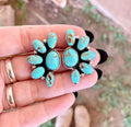 Turquoise Floral Cluster Earrings