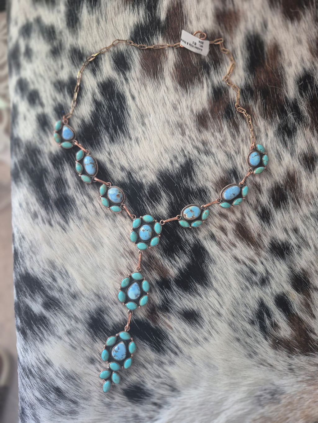 Turquoise and Copper Lariat necklace