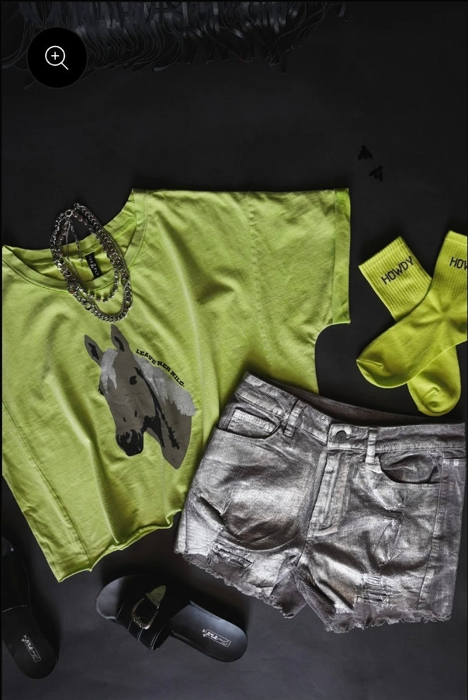 2 Fly Co Wild Horses Crop Tee