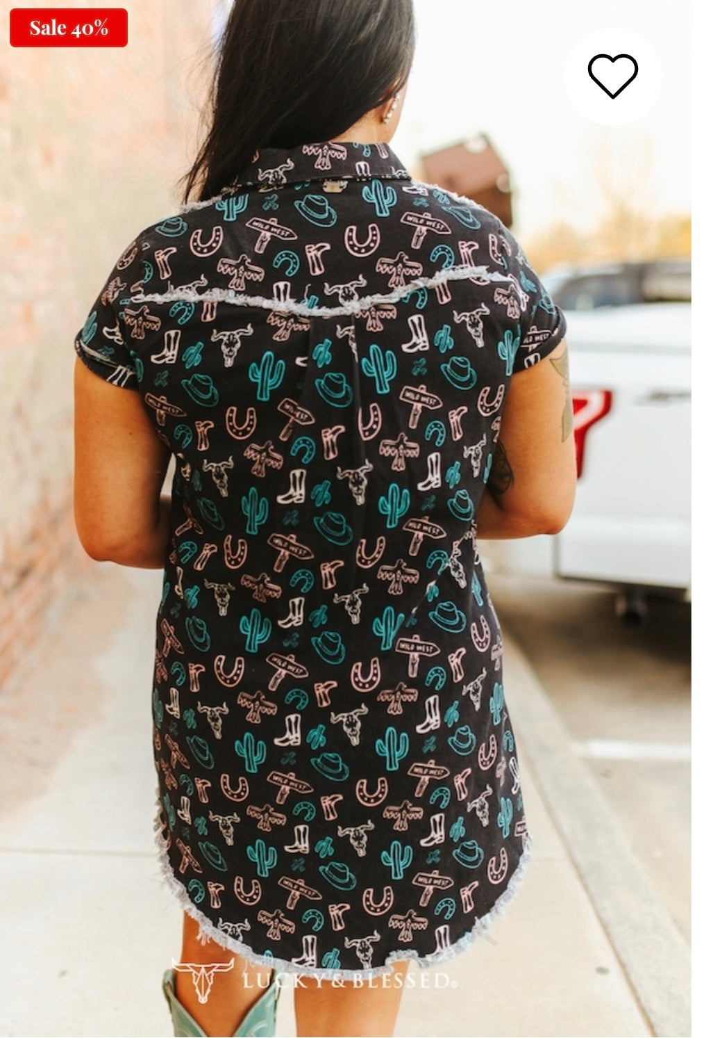Lucky and Blessed Pearl Snap Shirt Dress
