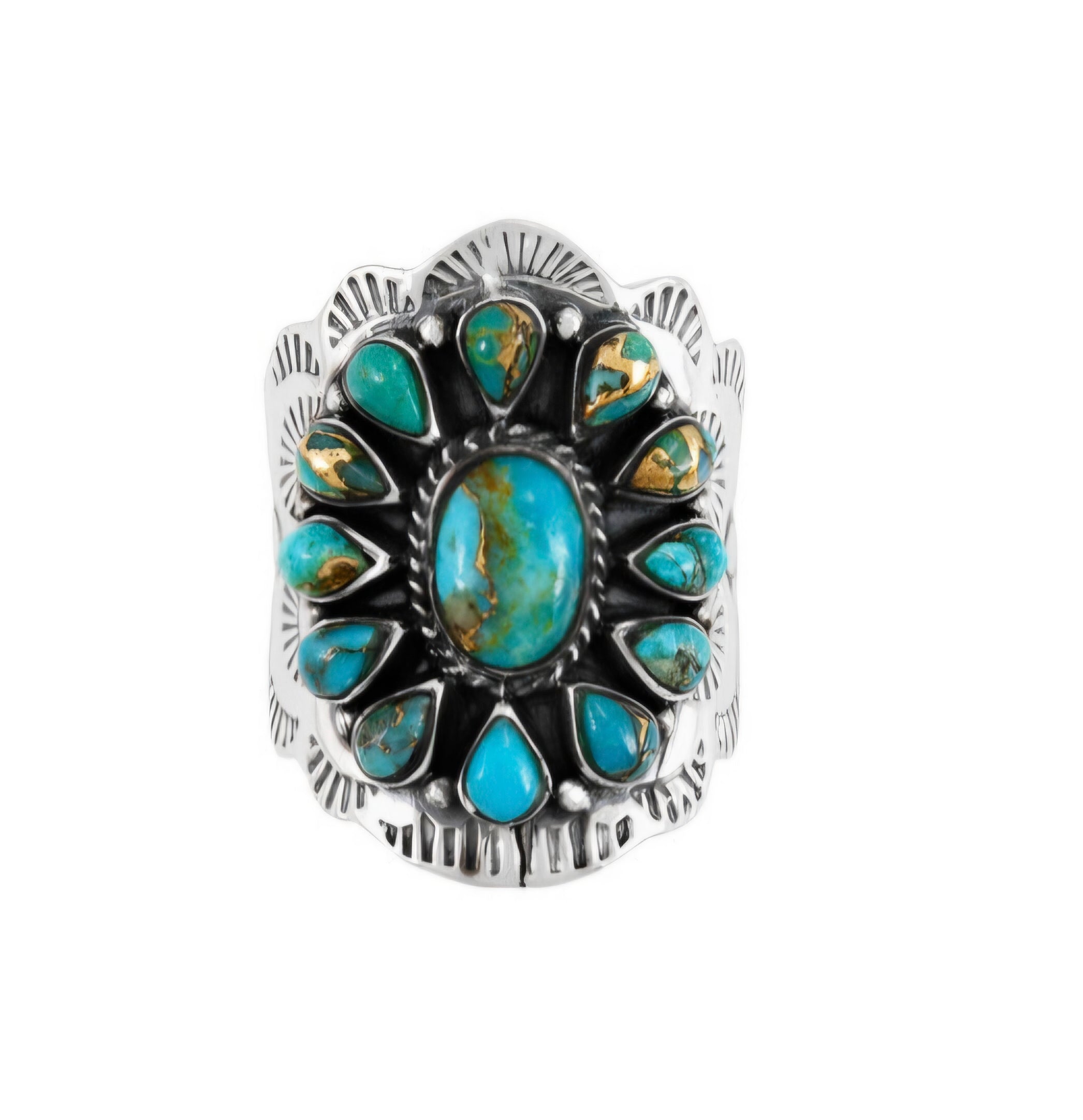 Matrix Turquoise Sterling Silver Ring